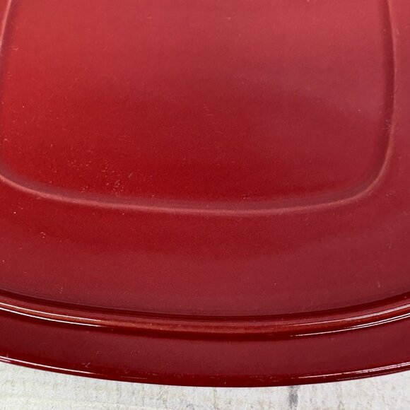 Home Trends CANOPY RED Cranberry Embossed Square Porcelain Salad Plates Set of 4 - Picture 14 of 16